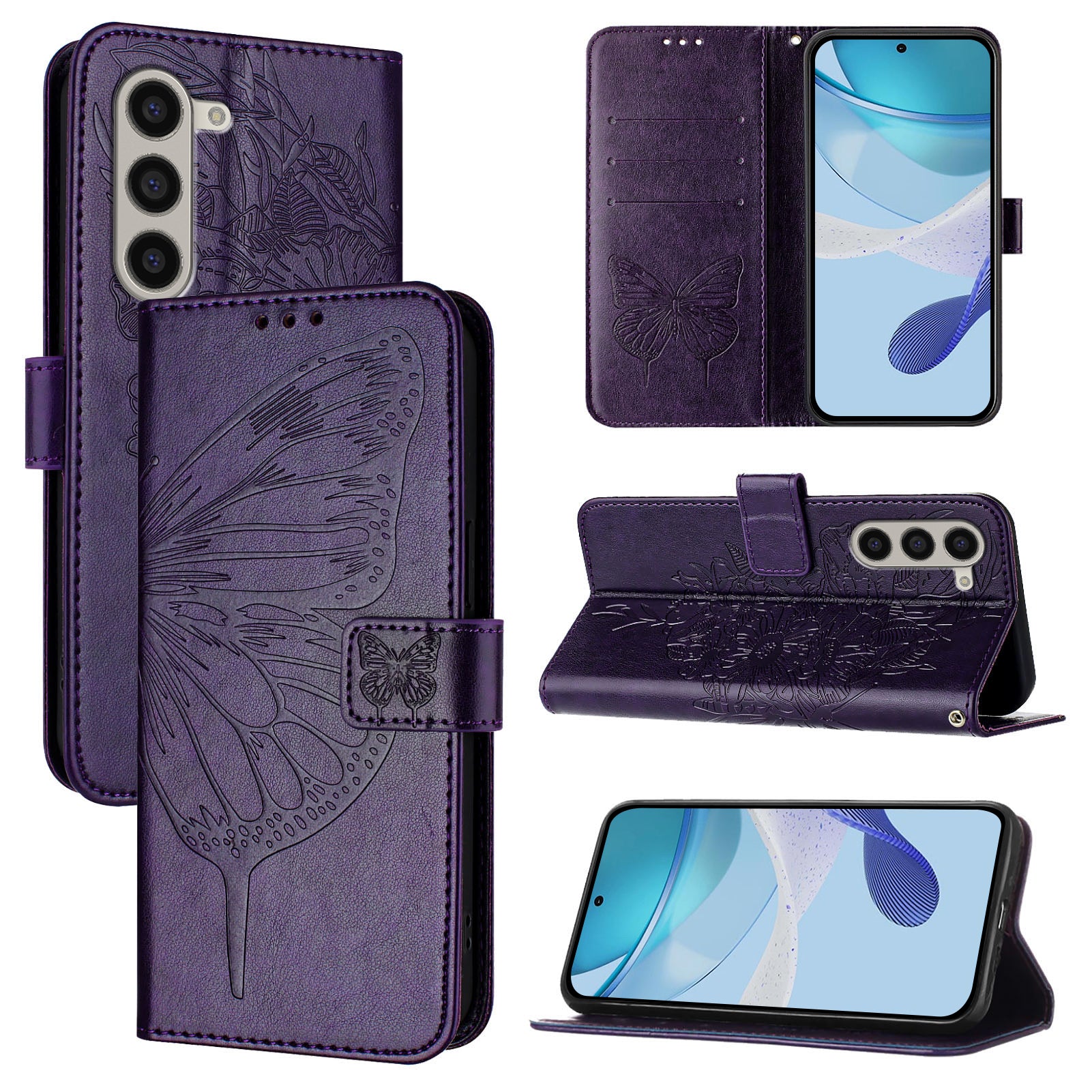 YB Imprinting Series-4 For Samsung Galaxy Z Fold6 5G Case Wallet Leather Phone Cover with Hand Strap - Dark Purple YB Imprinting Series-4 For Samsung Galaxy Z Fold6 5G Case Wallet Leather Phone Cover with Hand Strap - Dark Purple